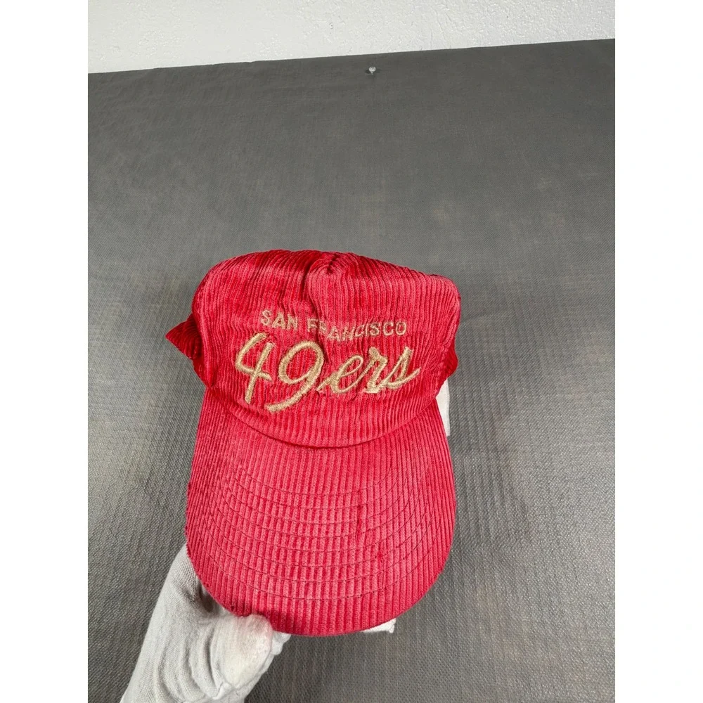 San Francisco 49ers Red Corduroy Hat Vintage Sports Specialties NFL Snapback